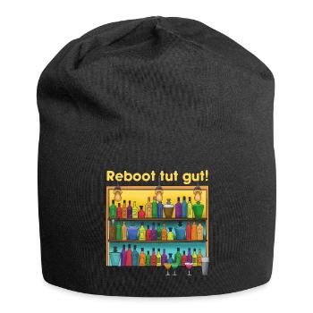 Reboot Barpalette: Bunte Spirituosen - Jersey-Beanie - Schwarz - Vorne