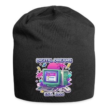Digital Dreams 1995 – Vintage PC Design - Jersey-Beanie - Schwarz - Vorne