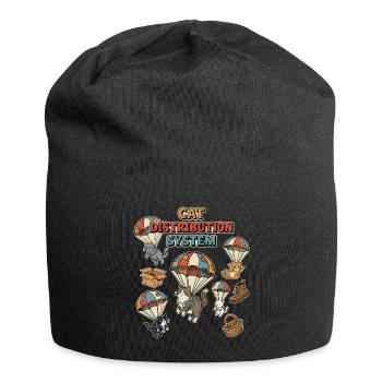 Katzenverteilungssystem - Jersey-Beanie - Schwarz - Vorne