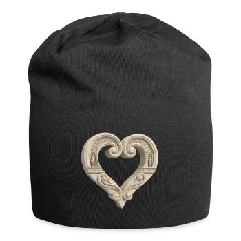 Architectural Stone Heart Sculpture - Jersey-Beanie - Schwarz - Vorne