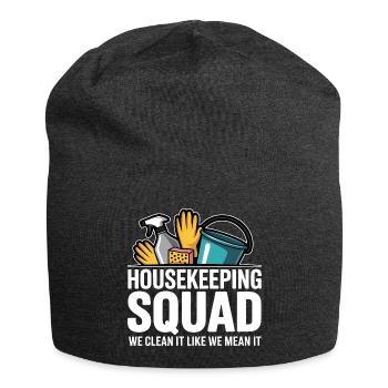 Funny Cleaning Design - Jersey Beanie - charcoal grey - Front