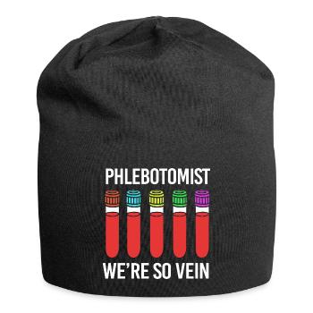 Phlebotomist Pflege Pfleger Pflegerin Blutentnahme - Jersey-Beanie - Schwarz - Vorne