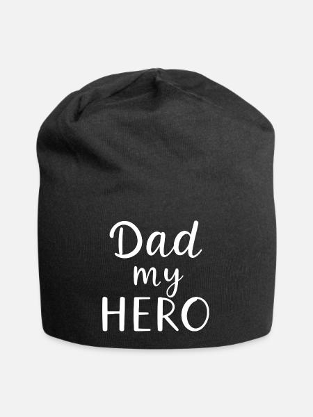 Dad My Hero – Hero Father Motif - Jersey Beanie - black