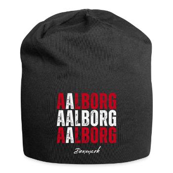 Aalborg im Herzen, Dänemark Gegenwart - Jersey-Beanie - Schwarz - Vorne