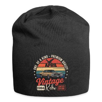 Cadeau d’anniversaire rétro vintage de Avril 1984 - Bonnet en jersey - noir - Devant