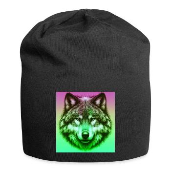 Wolf - Jersey Beanie - black - Front