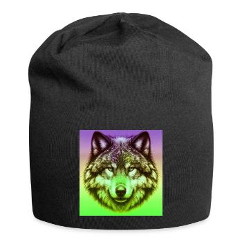 Wolf - Jersey Beanie - black - Front