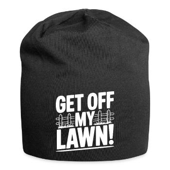 Runter von meinem Rasen! - Jersey-Beanie - Schwarz - Vorne