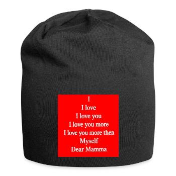 Love Message to Mom – Emotional Text - Jersey Beanie - black - Front