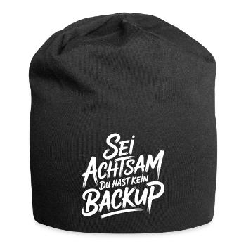 Achtsamkeit Spruch - Jersey-Beanie - Schwarz - Vorne