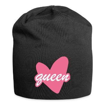 Queen Heart Script Herz Girl - Jersey-Beanie - Schwarz - Vorne