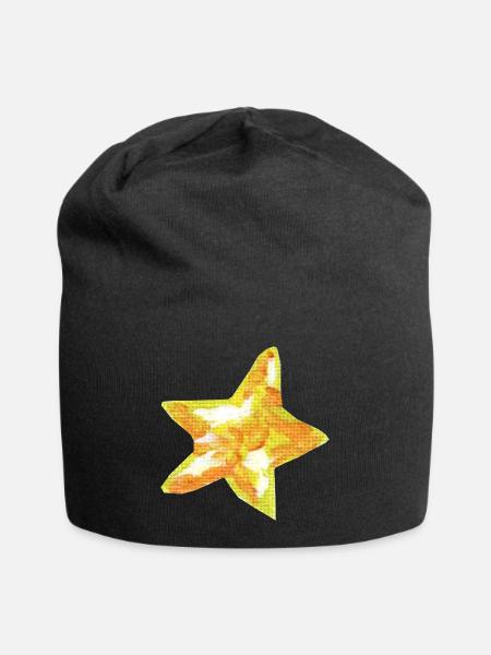 Stern - Jersey-Beanie - Schwarz