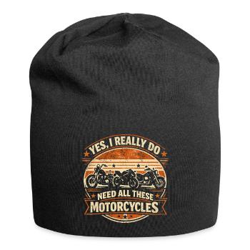 Ich brauche all diese Motorräder | Retro-Biker-Humor - Jersey-Beanie - Schwarz - Vorne