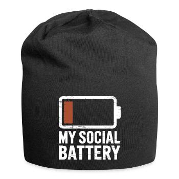 Social Battery Introvert Dead Battery Battery - Jersey Beanie - black - Front