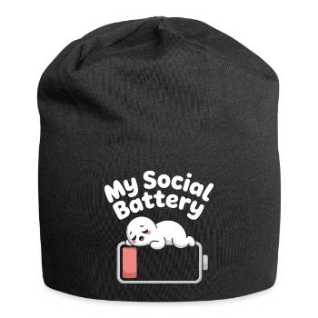 Social Battery Introvert Dead Battery Battery - Jersey Beanie - black - Front