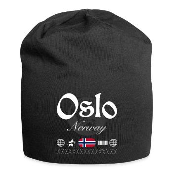 Oslo Norway Streetwear Travel Souvenir - Jersey Beanie - black - Front