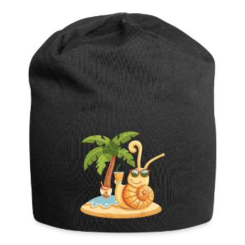 Snail Summer Holiday - Jersey Beanie - black - Front