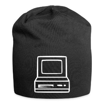 Retro Computer Vintage 80er 90er Jahre Geschenk  - Jersey-Beanie - Schwarz - Vorne