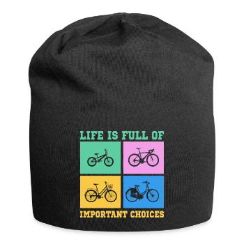 Bicycle Life is full of improtant choices - Jersey Beanie - black - Front