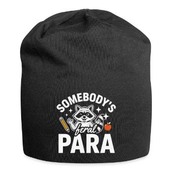 Jemandes wilder Para-Waschbär lustiges Tierzitat - Jersey-Beanie - Schwarz - Vorne
