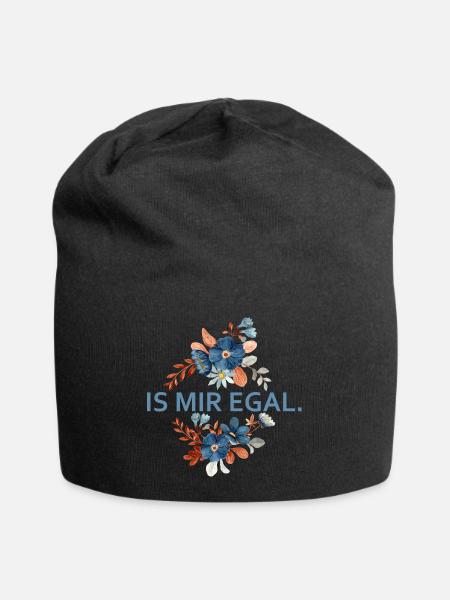 Blumenakzent Is Mir Egal - Jersey-Beanie - Schwarz