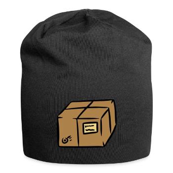 Paket package paquet Paketpost postman Sendung - Jersey-Beanie - Schwarz - Vorne