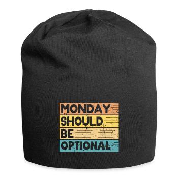 Monday should be optional Vintage bunt - Jersey-Beanie - Schwarz - Vorne
