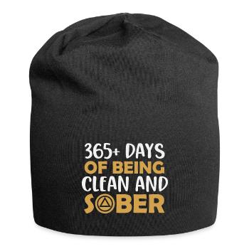 faith sobriety sober life seeks christ - Jersey Beanie - black - Front