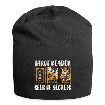 Tarotkartenleser, Kartomantien-enthusiast, - Jersey-Beanie - Schwarz - Vorne