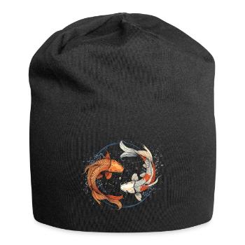 Mignon Axolotl Yin Yang Koi Fish - Bonnet en jersey - noir - Devant