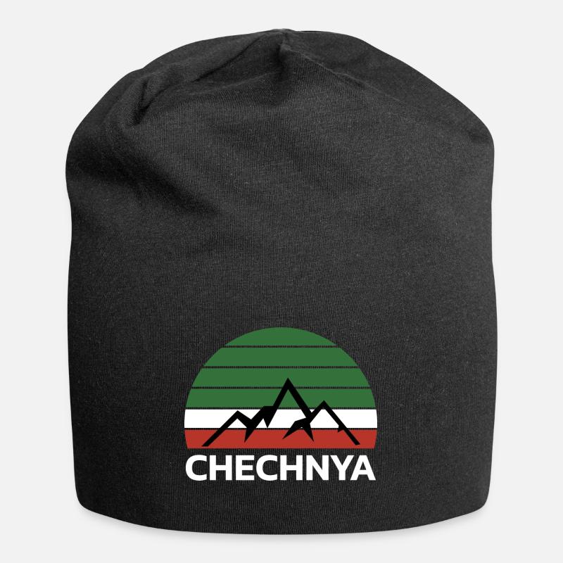 Chechnya Chechen Tschetschenien Tschetschene Flag - Jersey-Beanie - Schwarz