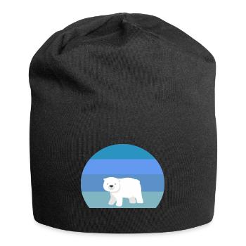 Arktis Tier Retro Eisbär - Jersey-Beanie - Schwarz - Vorne