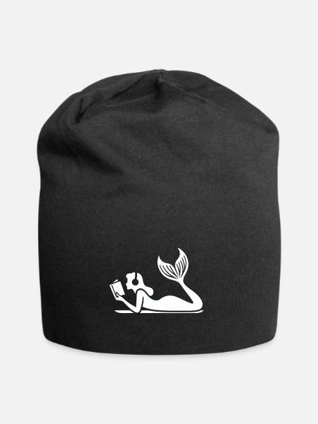 Buchmeerjungfrau im Lesezauber - Jersey-Beanie - Schwarz