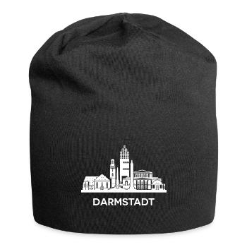 Darmstadt, weiß - Jersey-Beanie - Schwarz - Vorne