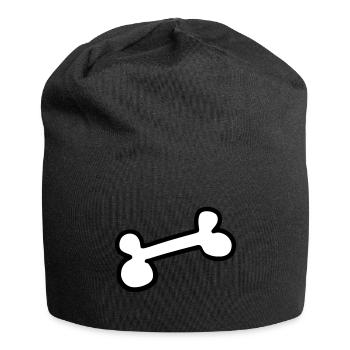 Chien dog bone Os de chien - Bonnet en jersey - noir - Devant