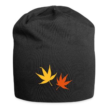 Herbstlaub - Jersey-Beanie - Schwarz - Vorne