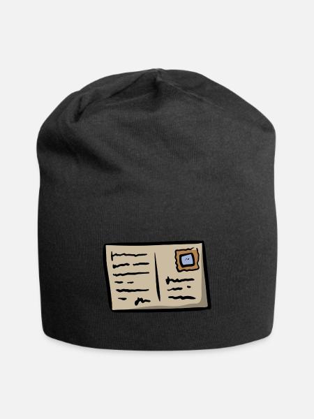 Postkarte Reisen Brief postcard traveling letter - Jersey-Beanie - Schwarz