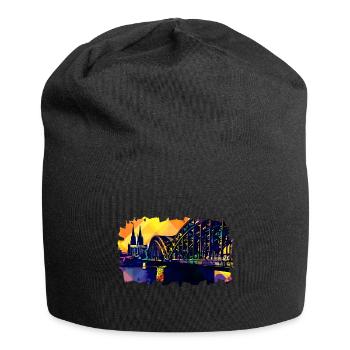 Vue de la cathédrale de Cologne Popart - Bonnet en jersey - noir - Devant