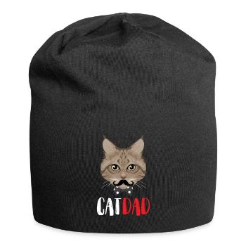 Stolzer Katzen Papa - Jersey-Beanie - Schwarz - Vorne