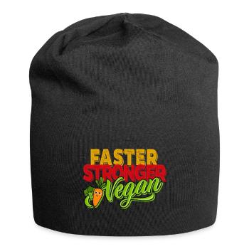 Vegetarier Vegan - Faster Stronger Vegan - Jersey-Beanie - Schwarz - Vorne