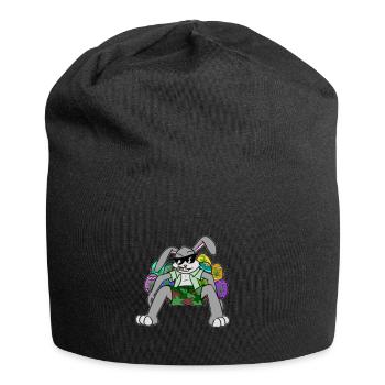 Kiffender Osterhase, geschenk ostern kiffen weed - Jersey-Beanie - Schwarz - Vorne