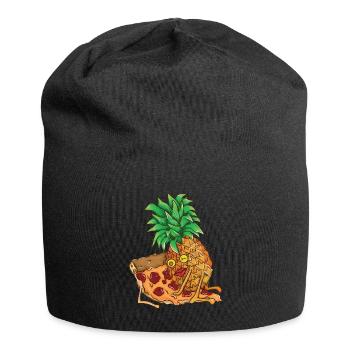 Ananas et pizza, pizza cadeau hawai manger des fruits - Bonnet en jersey - noir - Devant