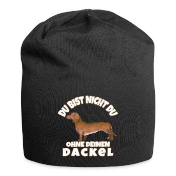 DU BIST NICHT DU OHNE DEINEN DACKEL - Jersey-Beanie - Schwarz - Vorne