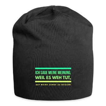 Lustiger Spruch Schwarzer Humor Gemein Provokant - Jersey-Beanie - Schwarz - Vorne