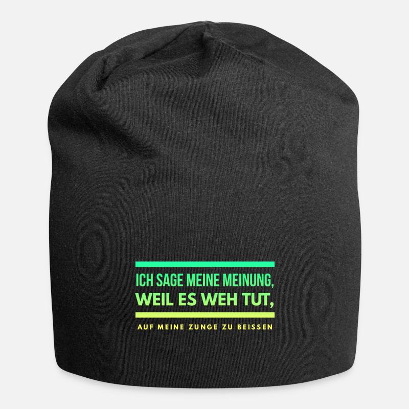 Lustiger Spruch Schwarzer Humor Gemein Provokant - Jersey-Beanie - Schwarz