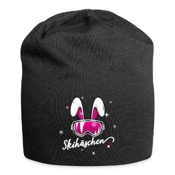 Skihase Skihäschen Ski sexy Frau Geschenk Hase Fun - Jersey-Beanie - Schwarz - Vorne