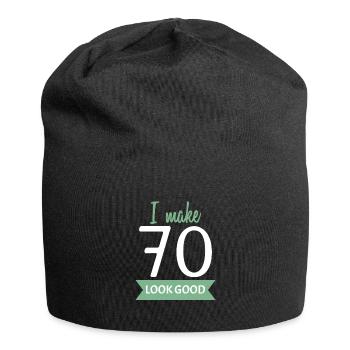 70th birthday saying - Jersey Beanie - black - Front
