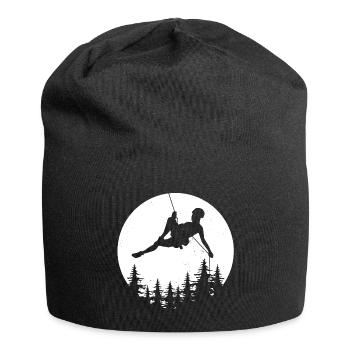 Moon climber climbing rappel gift mountains - Jersey Beanie - black - Front