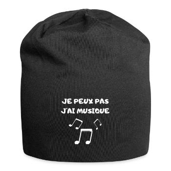 Je peux pas j'ai musique - Bonnet en jersey - noir - Devant