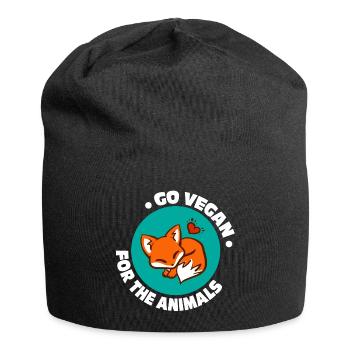 GO VEGAN FOR THE ANIMALS / Veganer / Animal rights - Jersey-Beanie - Schwarz - Vorne
